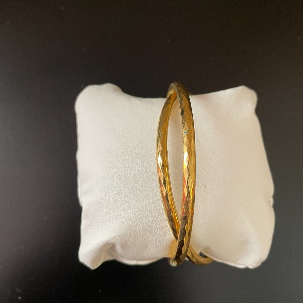 Vintage Graziano Gold Tone Bangle Bracelets - Picture 3 of 10